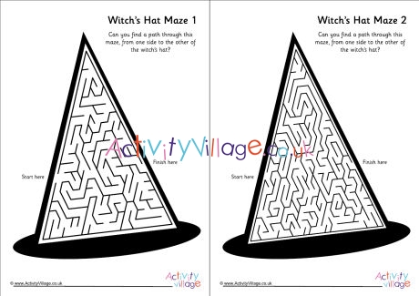 Witch's hat mazes pack of 3