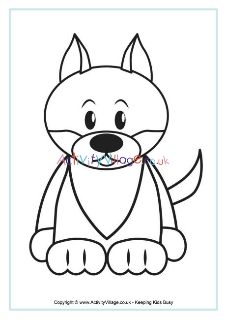 Wolf colouring page