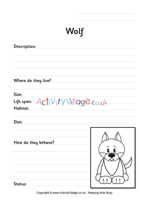 Wolf worksheet