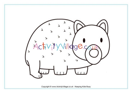 Wombat colouring page 2