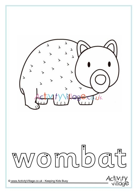Wombat finger tracing