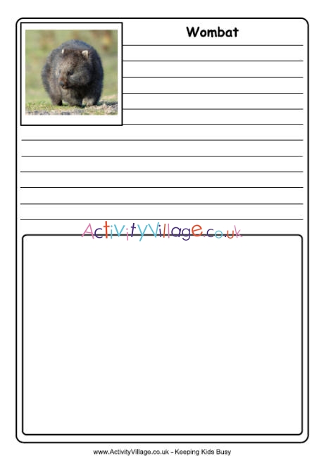 Wombat notebooking page