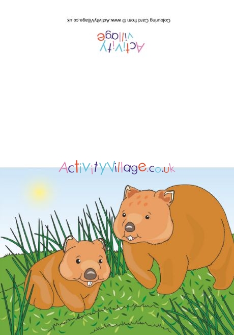 Wombat scene card