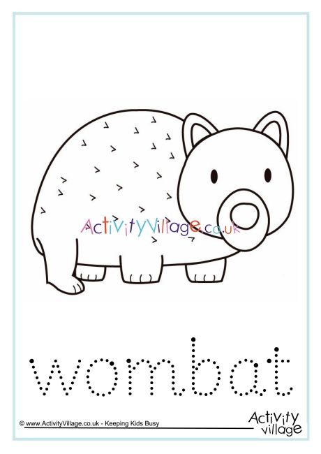 Wombat word tracing