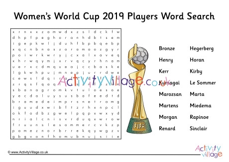 Womens World Cup 2019 Players Word Search