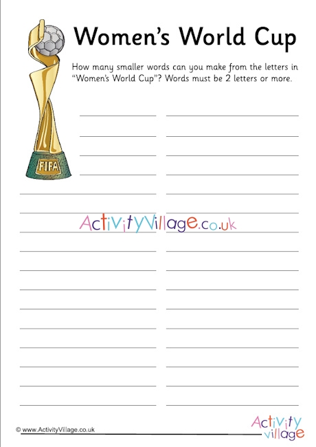 Women's World Cup how many words
