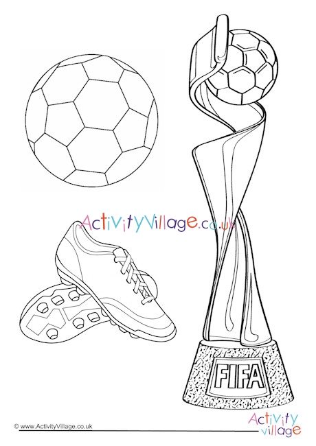 Women's World Cup trophy colouring page