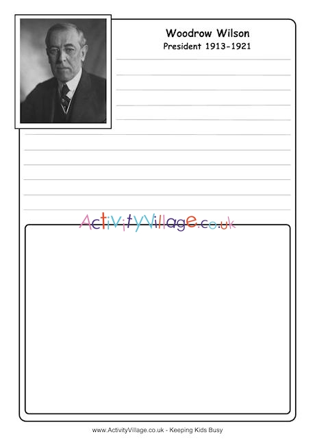 Woodrow Wilson notebooking page
