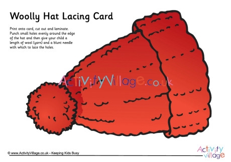 Woolly hat lacing card
