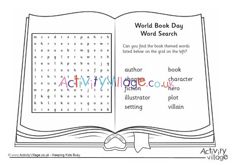 World Book Day word search