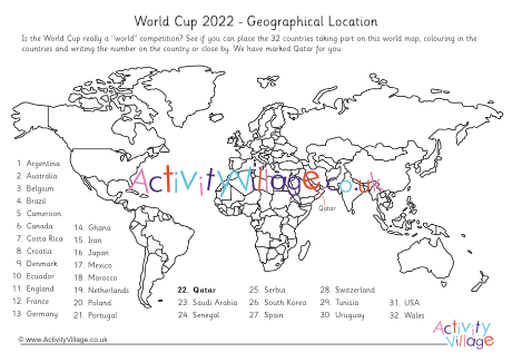 World Cup 2022 Geographical Location