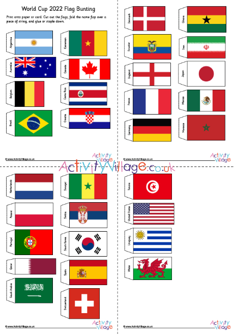 World Cup 2022 mini flag bunting