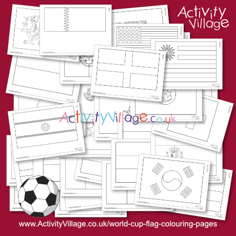 World Cup 2022 flag colouring pages