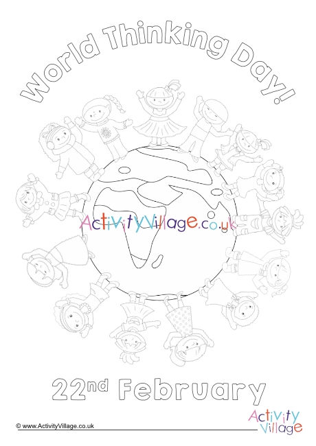 World Thinking Day colouring page