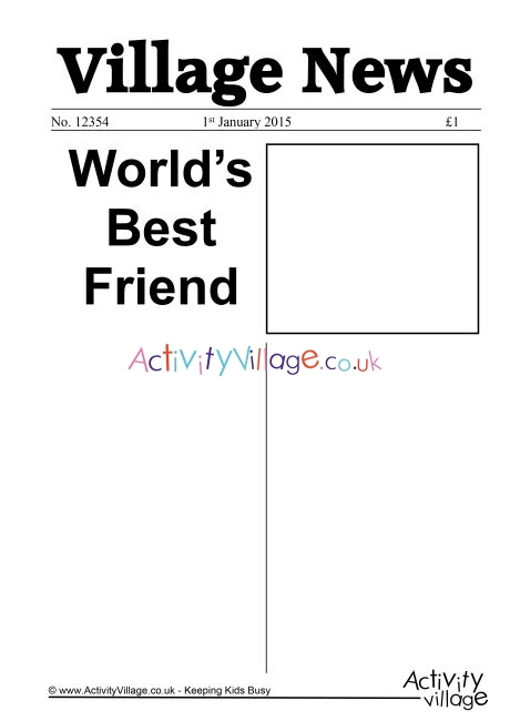 World's best friend newspaper writing prompt