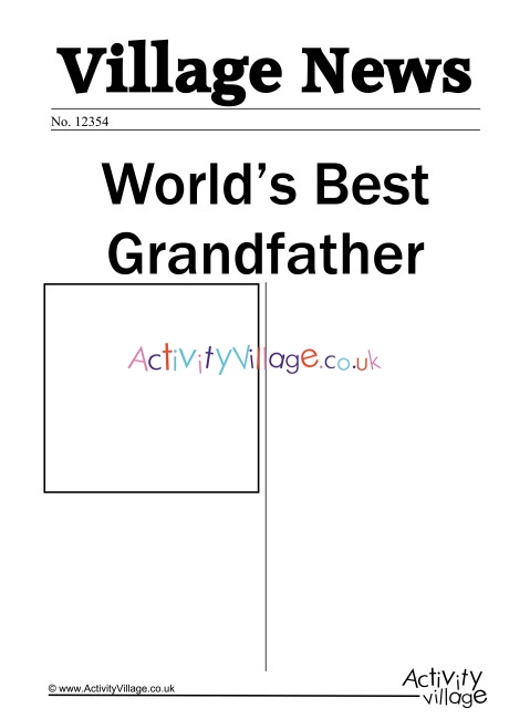 World's Best Grandfather Newspaper Writing Prompt