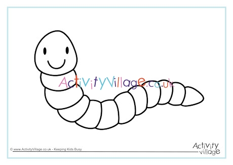 Worm Colouring Page