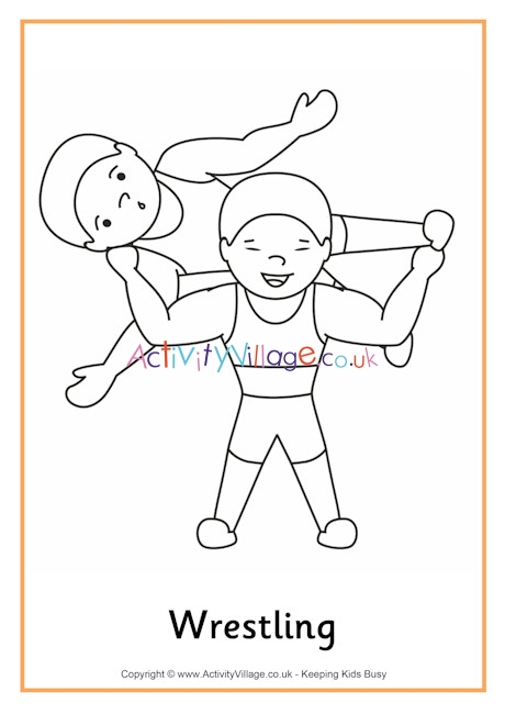 Wrestling colouring page