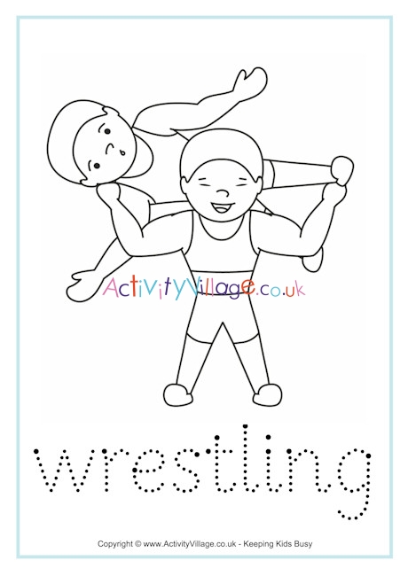 Wrestling tracing worksheet