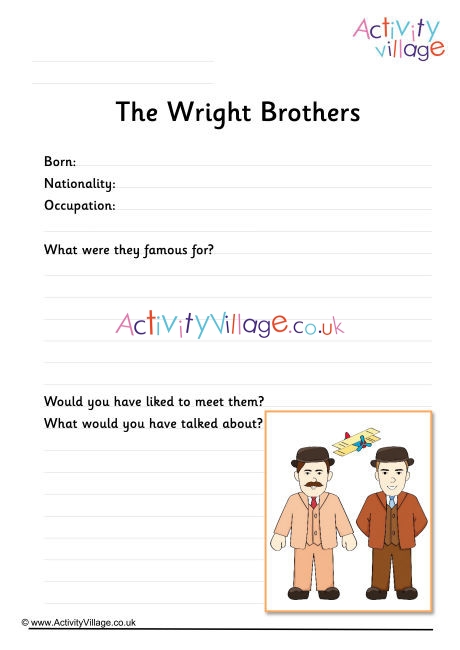 The Wright Brothers Worksheet