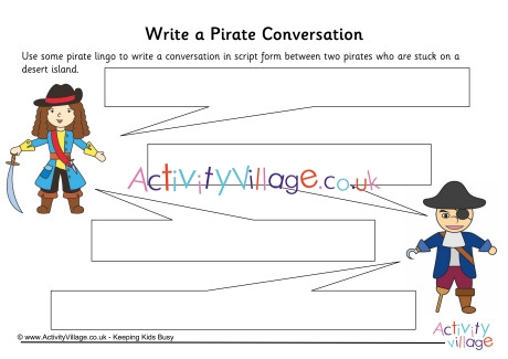 Write a Pirate Conversation Worksheet