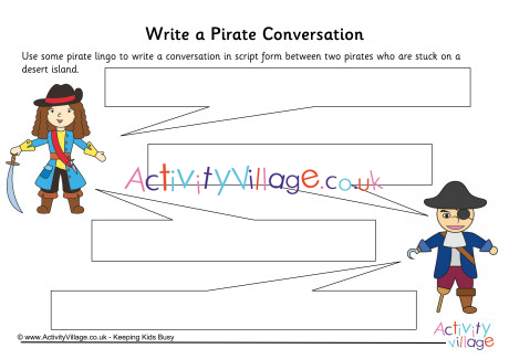 Write A Pirate Conversation Worksheet