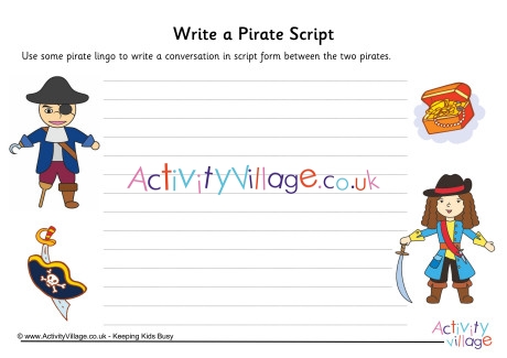 Write a Pirate Script Worksheet