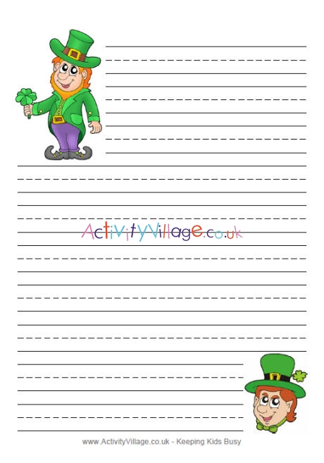 St Patrick's Day Writing Paper - Leprechaun