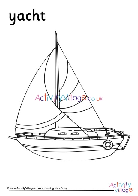 Download Yacht Colouring Page