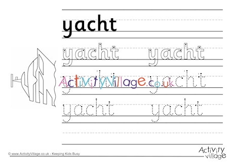 Yacht Handwriting Worksheet