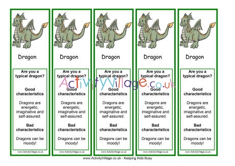 Year of the dragon bookmark