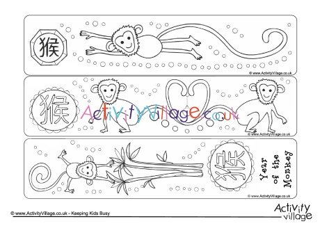 Year of the Monkey bookmarks