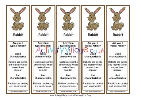 Year of the rabbit bookmark