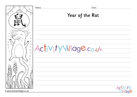 Year of the Rat writing frame 2