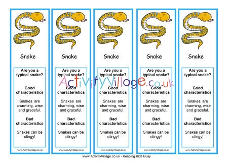 Year of the snake bookmark