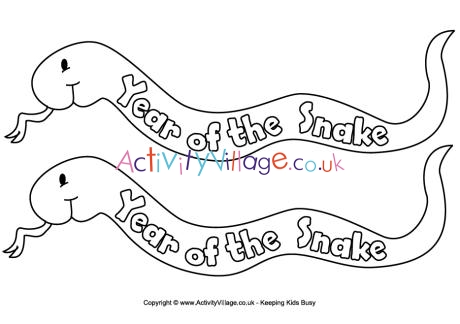 Year of the Snake colouring bookmarks