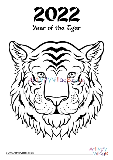 Year of the Tiger colouring page 2