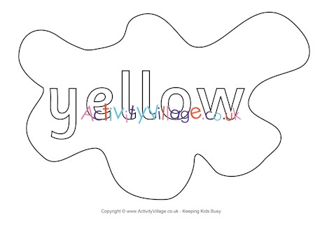 Yellow colouring page splats