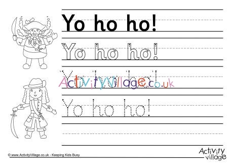 Yo Ho Ho Handwriting Worksheet