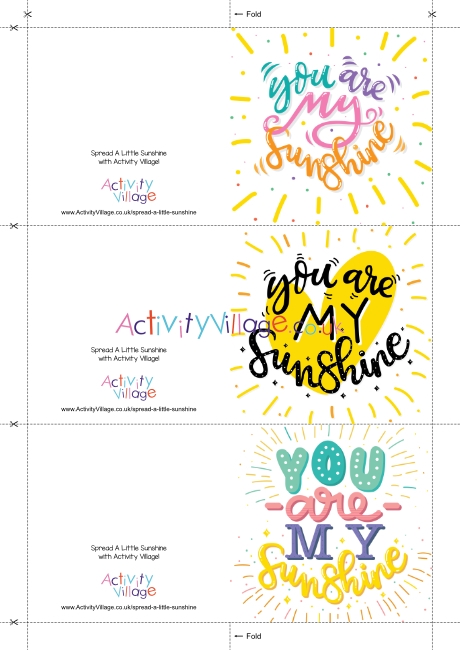 You Are My Sunshine Mini Cards