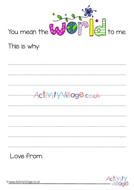 You mean the world to me printable
