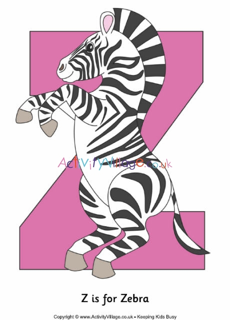 Z is for zebra poster