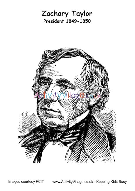 Zachary Taylor colouring page