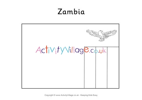 Zambia flag colouring page