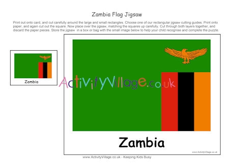 Zambia flag jigsaw