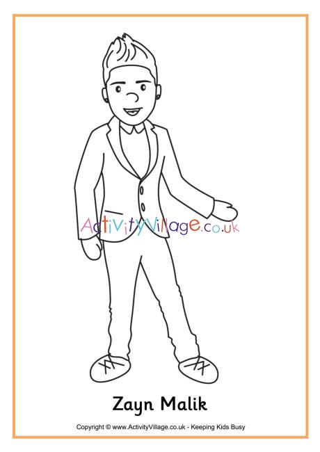 Zayn Malik colouring page