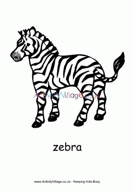 Zebra colouring page 3