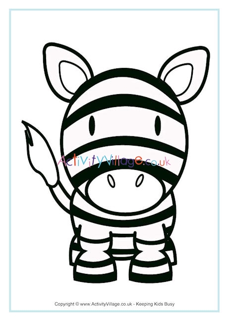 Zebra Colouring Page 4