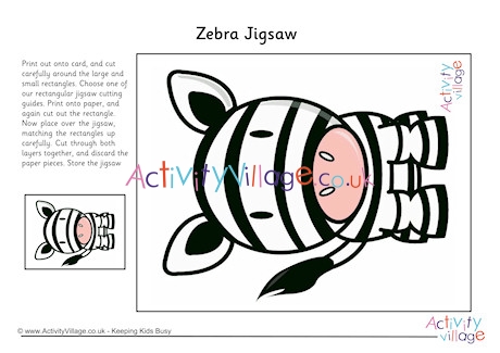 Zebra Printable Jigsaw