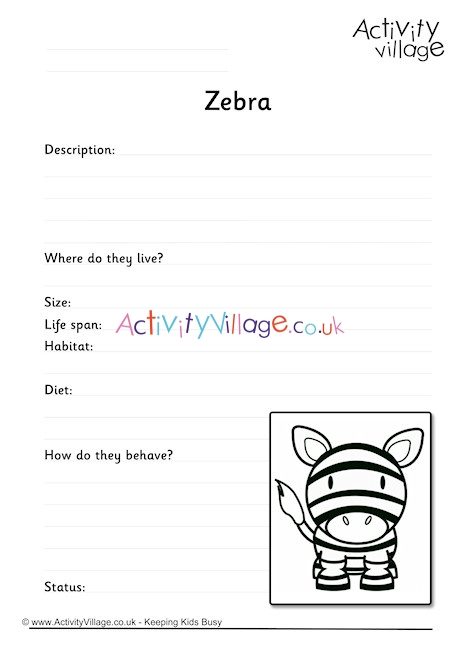 Zebra Worksheet